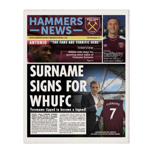 West Ham United FC News Single Page Print