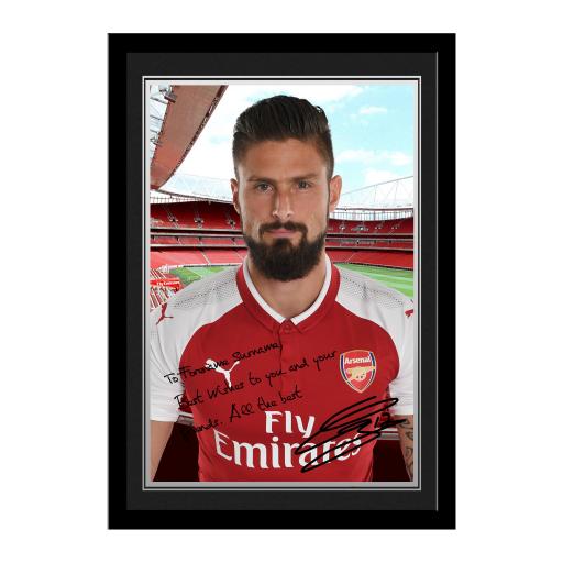 Arsenal FC Giroud Autograph Photo Framed
