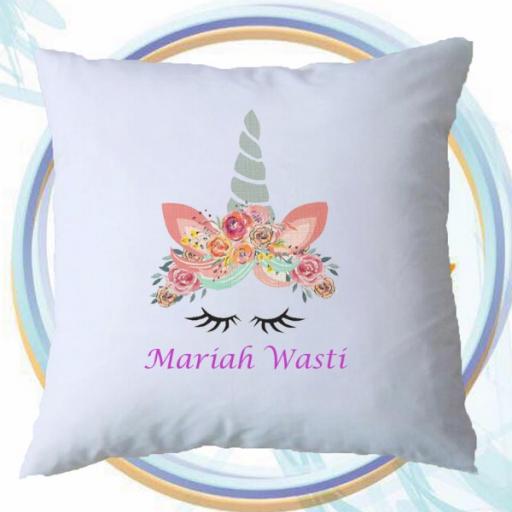 Personalised Unicorn Inspired Add Your Name Cushion make your own