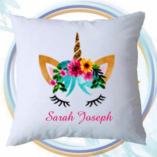 Personalised 'Make a Wish' Cushion Cover with Unicorn Design – Add Name