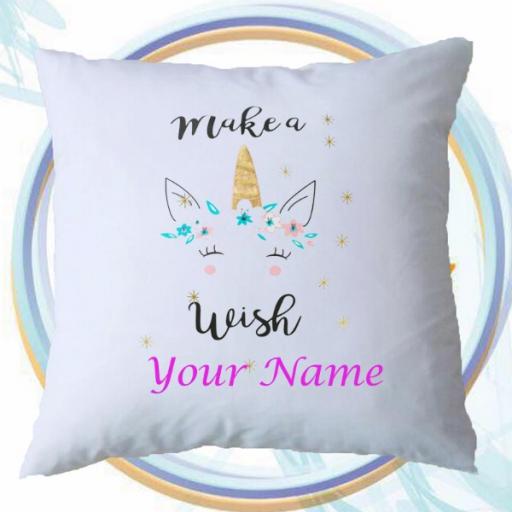 Personalised 'Make a Wish' Cushion Cover – Add Name