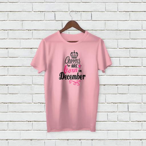 Personalised Text Your Name On Crown Logo Queens Are Born In December T-Shirt (2).jpg