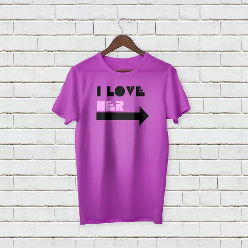 Personalised 'I Love Her' T-Shirt - Add Your Text/Name