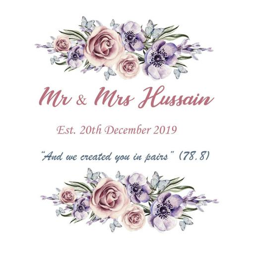 Personalised Labels/Invitations/Stickers - Text with Purple & Pink Garland