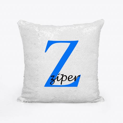 Personalised Sequin Magic Cushion For Him - Initial Z and Name