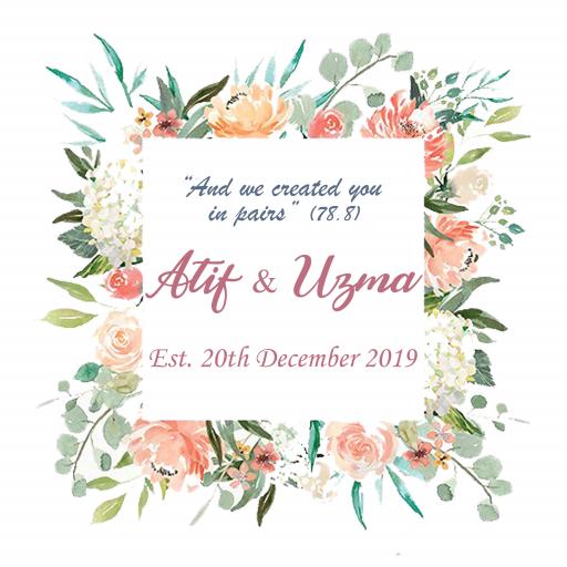 Personalised Labels/Invitations/Stickers - Text with Nude Flowers Square Wreath