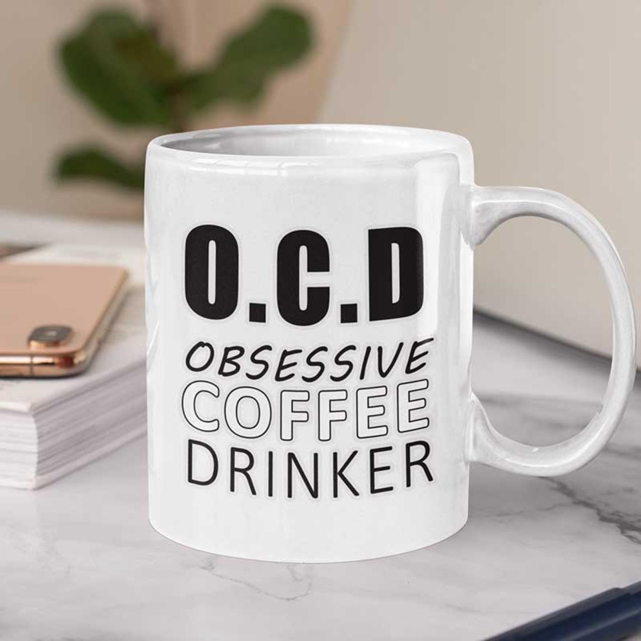 Personalised OCD: Obsessive Coffee Drinker Funny Text Mug | Get  Personalised Gifts