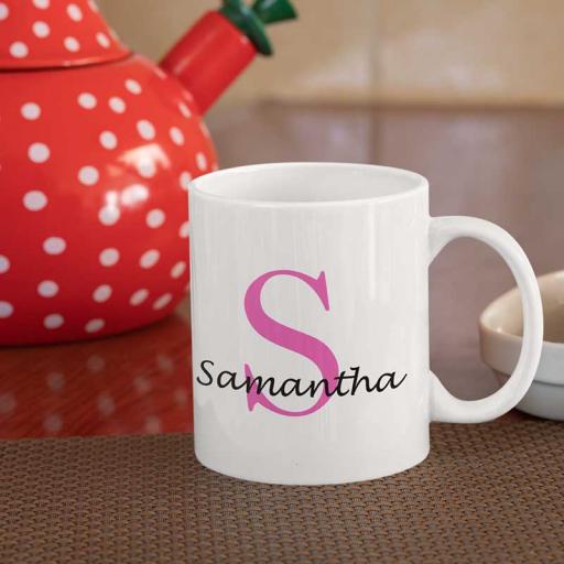 Personalised Name Mug For Her - Initial S & Name