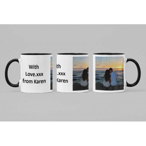 Personalised Black Coloured Inside Mug with Your Image and Text