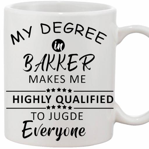 Personalised Text MY DEGREE IN BAKER MUG