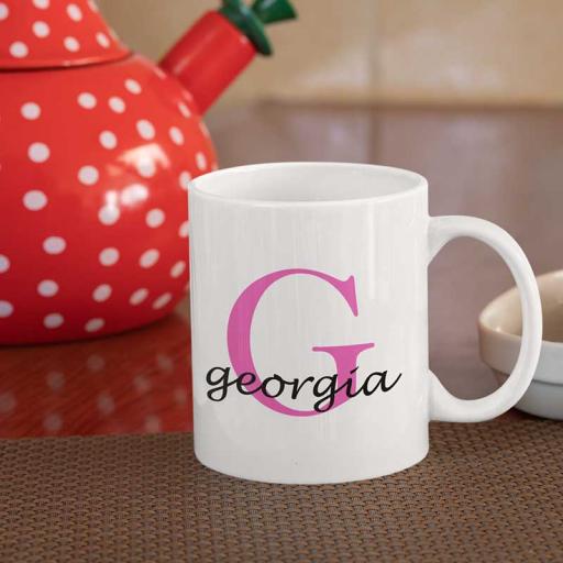 Personalised Name Mug For Her - Initial G & Name