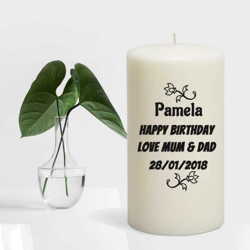 Personalised Birthday Candle - With Name and Message