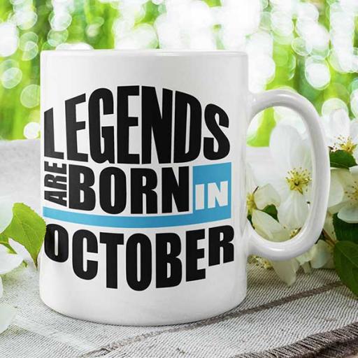 Legends are Born in October - Personalised Birthday Mug