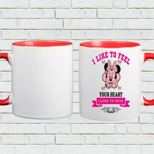 Mickie Mouse Inspired Heart Personalised Mug