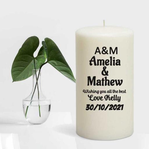 Personalised Wedding/Anniversary Candle Gift - Add Names
