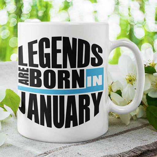 Legends are Born in January - Personalised Birthday Mug