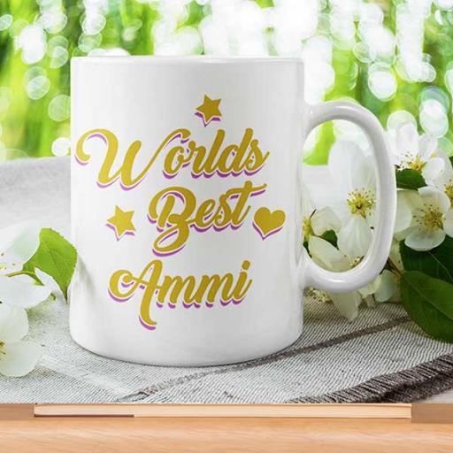 Personalised 'World's Best Ammi' Mug - Gift for Mums