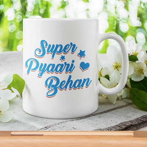 'Super Pyaari Behan' Personalised - Mug for Sister
