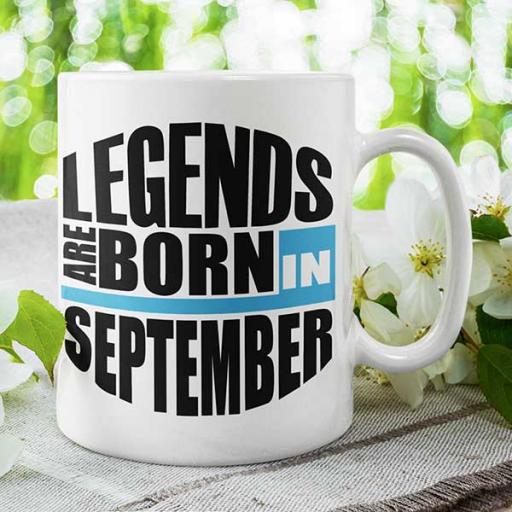 Legends are Born in September Personalised Birthday Mug