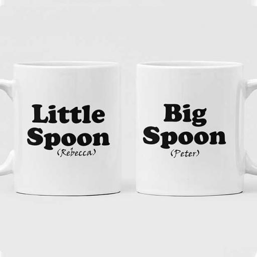 Little Spoon & Big Spoon Personalised Couple Mugs