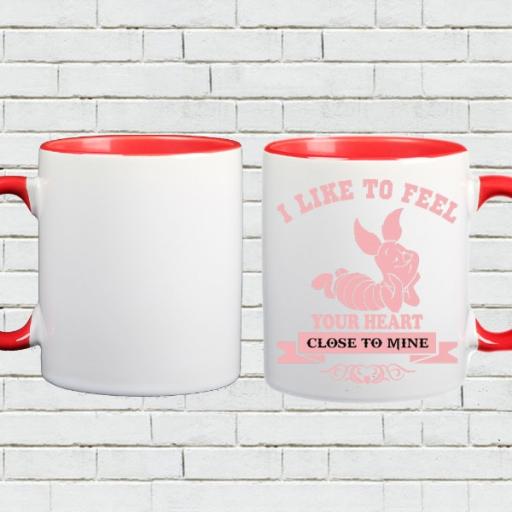 "I Like to Feel Your Heart" - Personalised Colour Inside Mug Gift