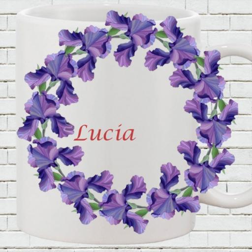 Personalised Purple Wreath Name Mug