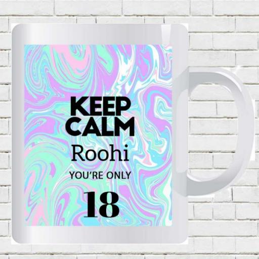 Keep Calm You are Only (AGE) - Personalised Birthday Mug - Retro