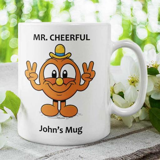 Personalised Mr Cheerful Mug - Add Name
