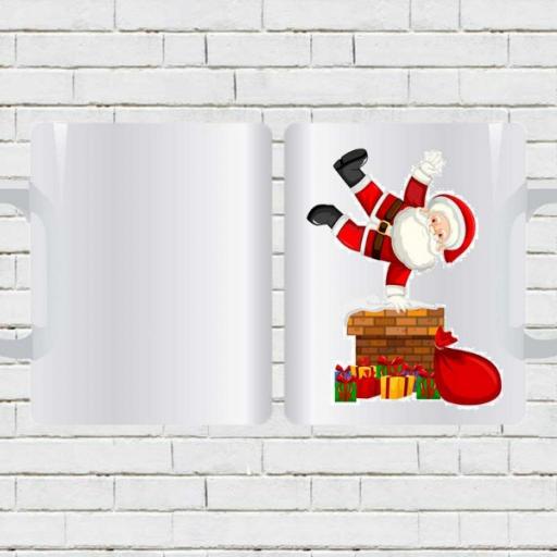 Personalised Santa in the Chimney Mug - Add Name &amp; Photo