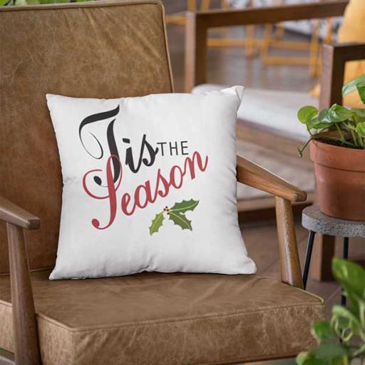 Tis The Season - Personalised Christmas Cushion - Add Name