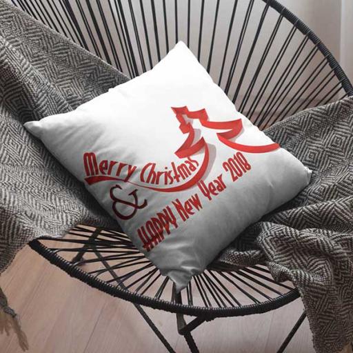 Personalised 'Merry Christmas & Happy New Year' Cushion