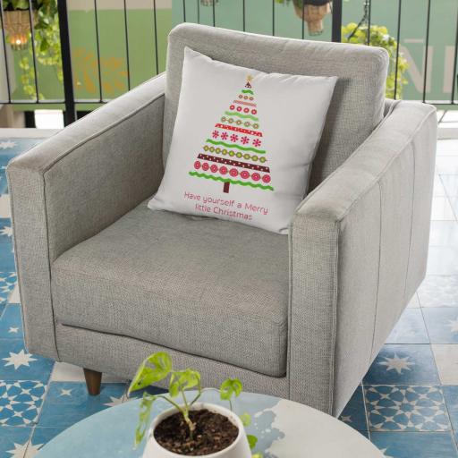 Personalised Christmas Tree Cushion - Add Name