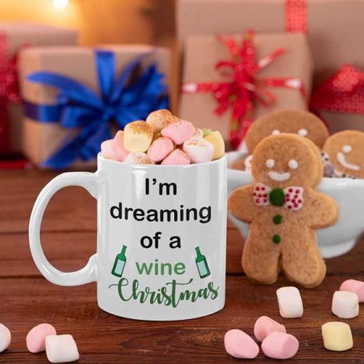 I'm Dreaming of a Wine Christmas - Personalised Christmas Mug