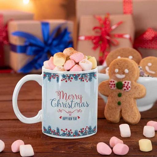 Personalised 'Merry Christmas & Happy New Year' Mug - Add Name