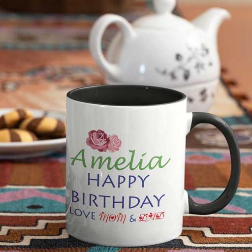 Personalised Happy Birthday Mug - Add Name