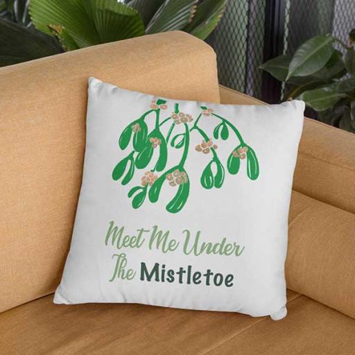 Personalised 'Meet Me Under the Mistletoe' Christmas Cushion