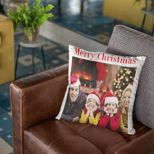 Personalised Photo Christmas Cushion - Upload Your Photo