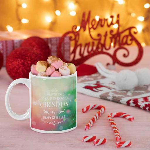 'Merry Christmas & Happy New Year' - Personalised Mug - Add Name