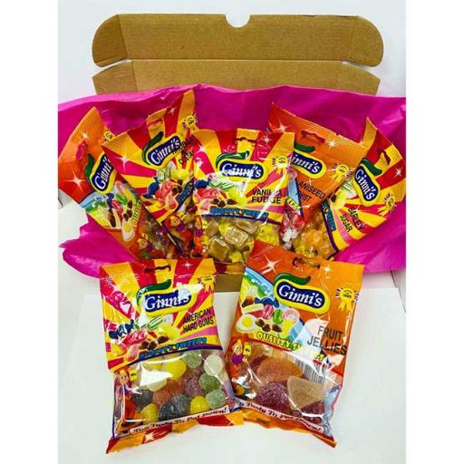 PostBox Ginni’s Sweets Selection Box Hamper - with Birthday / Christmas Greeting