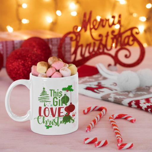 Personalised 'This Girl Loves Christmas' Mug - Add Name