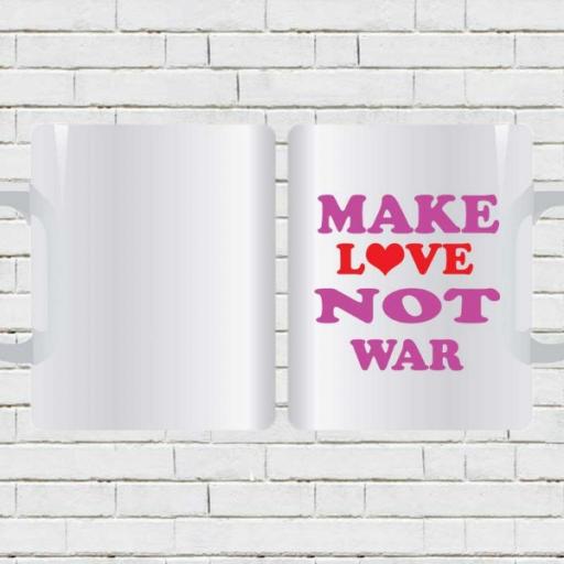 Personalised 'Make Love Not War' Mug - Add Name/Photo