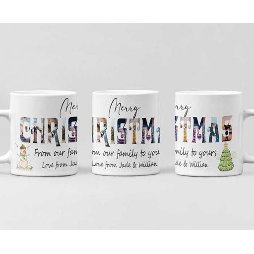 Personalised Merry Christmas Photo Mug - Add Text