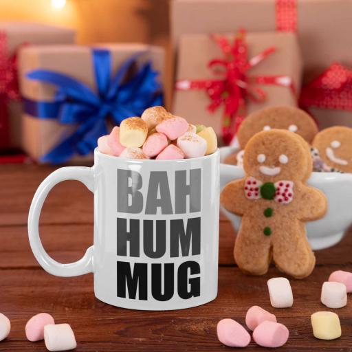 Bah Hum Mug - Personalised Christmas Mug - Add Name