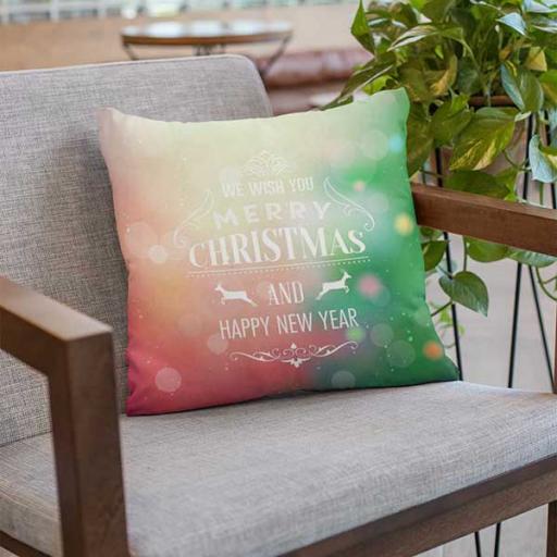 Personalised 'Merry Christmas & Happy New Year' Cushion