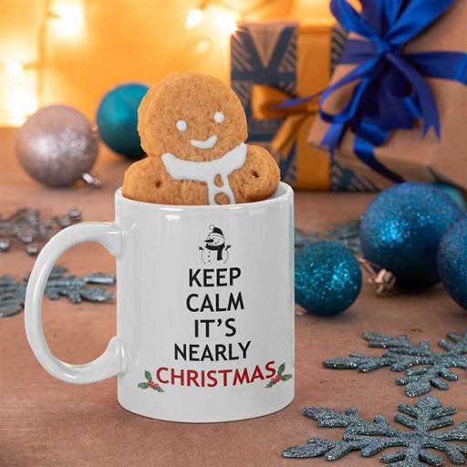 Keep Calm It's Nearly Christmas - Personalised Christmas Mug
