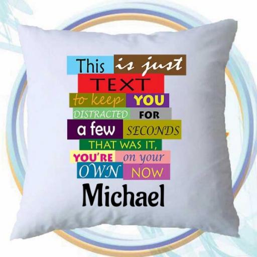 Personalised 'Text to Distract You' Funny Cushion - Add Name to Personalise