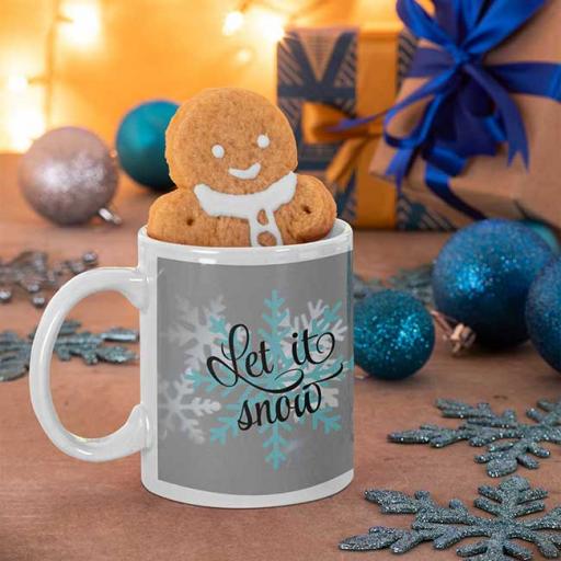 Personalised 'Let it Snow' Christmas Mug - Add Name