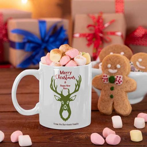 Personalised Rudolph Christmas Mug - Add Name