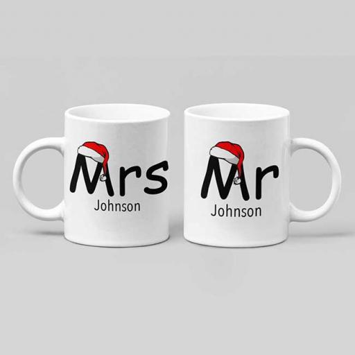 Personalised Mr & Mrs Couple Mug Gift Set - Add Names