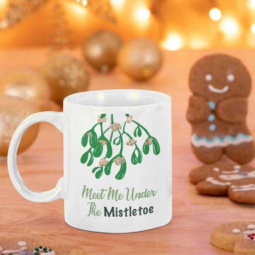 Meet Me Under The Mistletoe - Personalised Christmas Mug